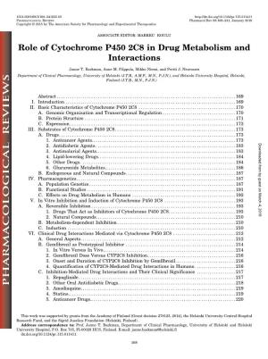 Role of Cytochrome P450 2C8 in Drug Metabolism and Interactions