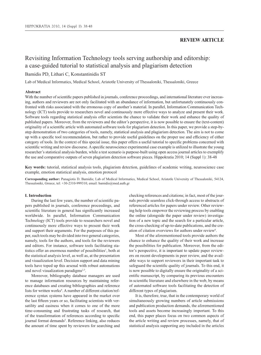 A Case-Guided Tutorial to Statistical Analysis and Plagiarism Detection