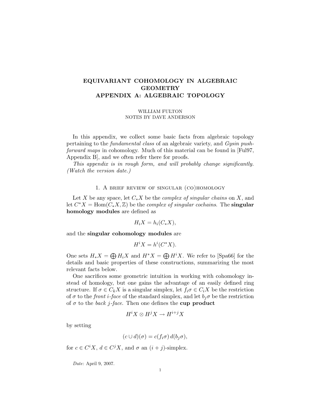 Algebraic Topology