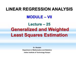 Generalized and Weighted Least Squares Estimation