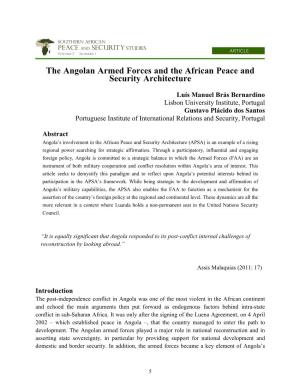 The Angolan Armed Forces and the African Peace and Security Architecture