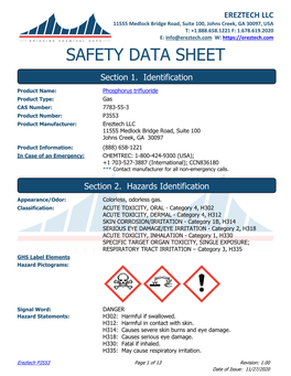 Ereztech LLC P3553 Safety Data Sheet