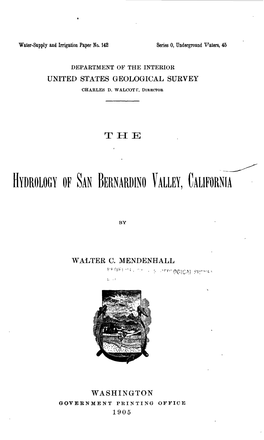 Hydrology of San Bernards Valley, California