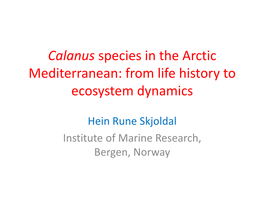 Calanus Species in the Arctic Mediterranean: from Life History to Ecosystem Dynamics