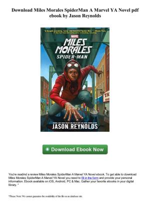 Download Miles Morales Spiderman a Marvel YA Novel Pdf Ebook by Jason Reynolds
