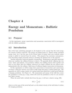 Chapter 4 Energy and Momentum