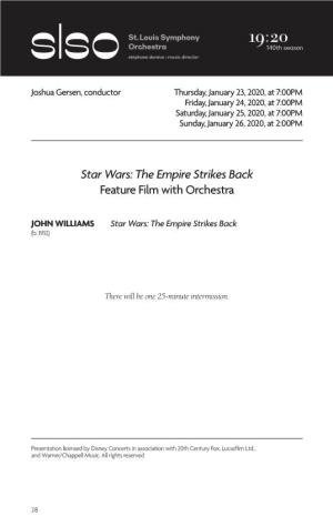 Star Wars: the Empire Strikes Back Feature Film with Orchestra