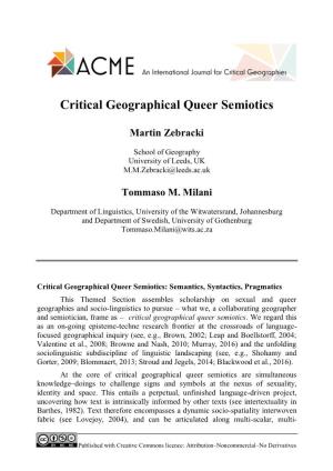 Critical Geographical Queer Semiotics