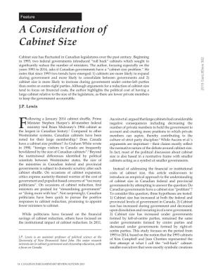 A Consideration of Cabinet Size