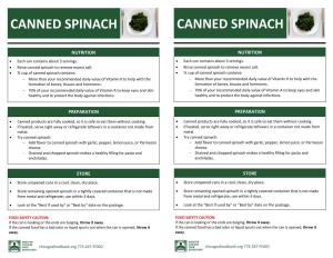 Canned Spinach Canned Spinach