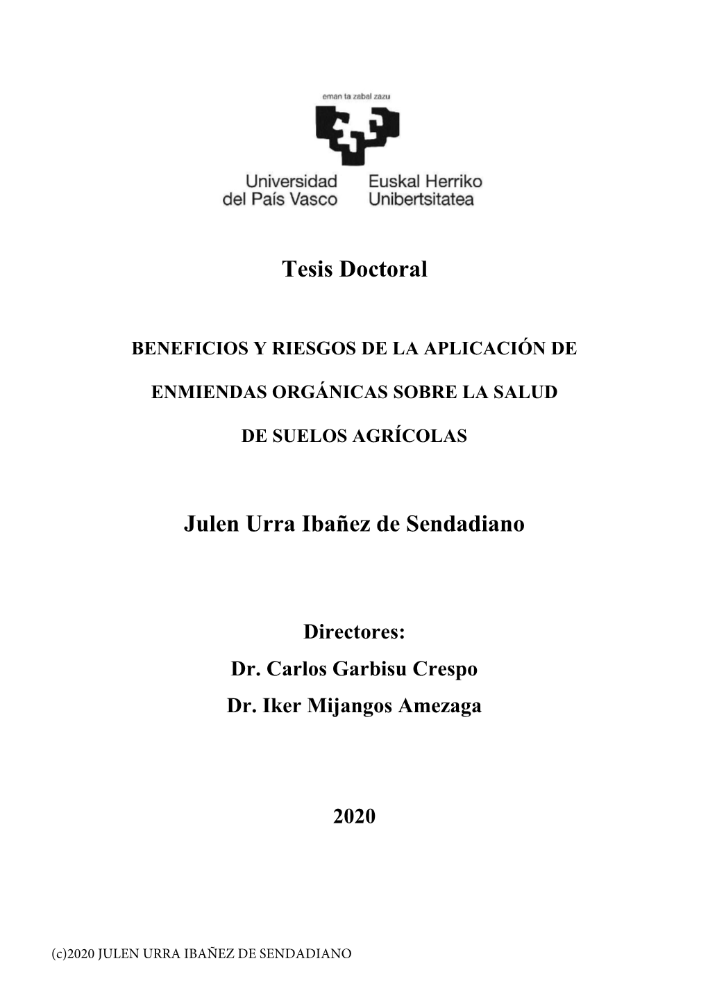 Tesis Doctoral Julen Urra Ibañez De Sendadiano