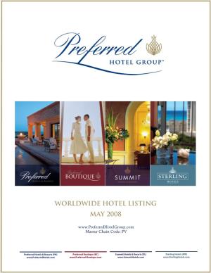 Worldwide Hotel Listing May 2008