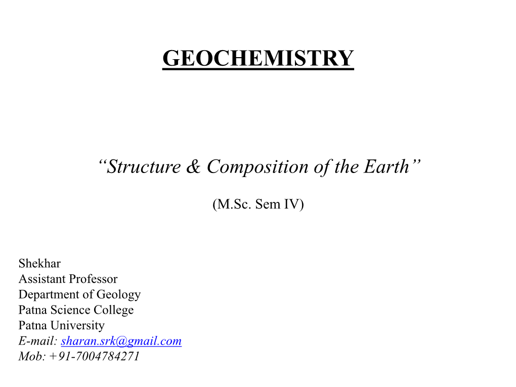 Geochemistry