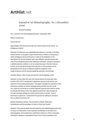 Journal of Art Historiography, No. 1 (December 2009)