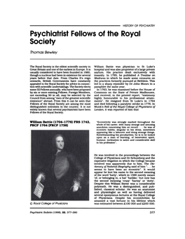 Psychiatrist Fellows of the Royal Society