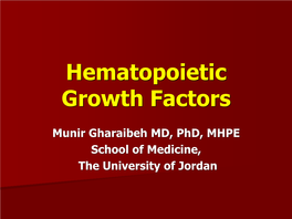 Hematopoietic Growth Factors