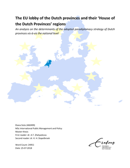 The EU Lobby of the Dutch Provinces and Their