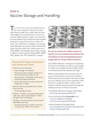 Step 3 Vaccine Storage and Handling