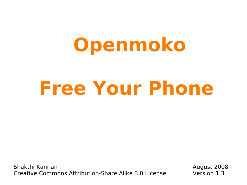 Openmoko Free Your Phone