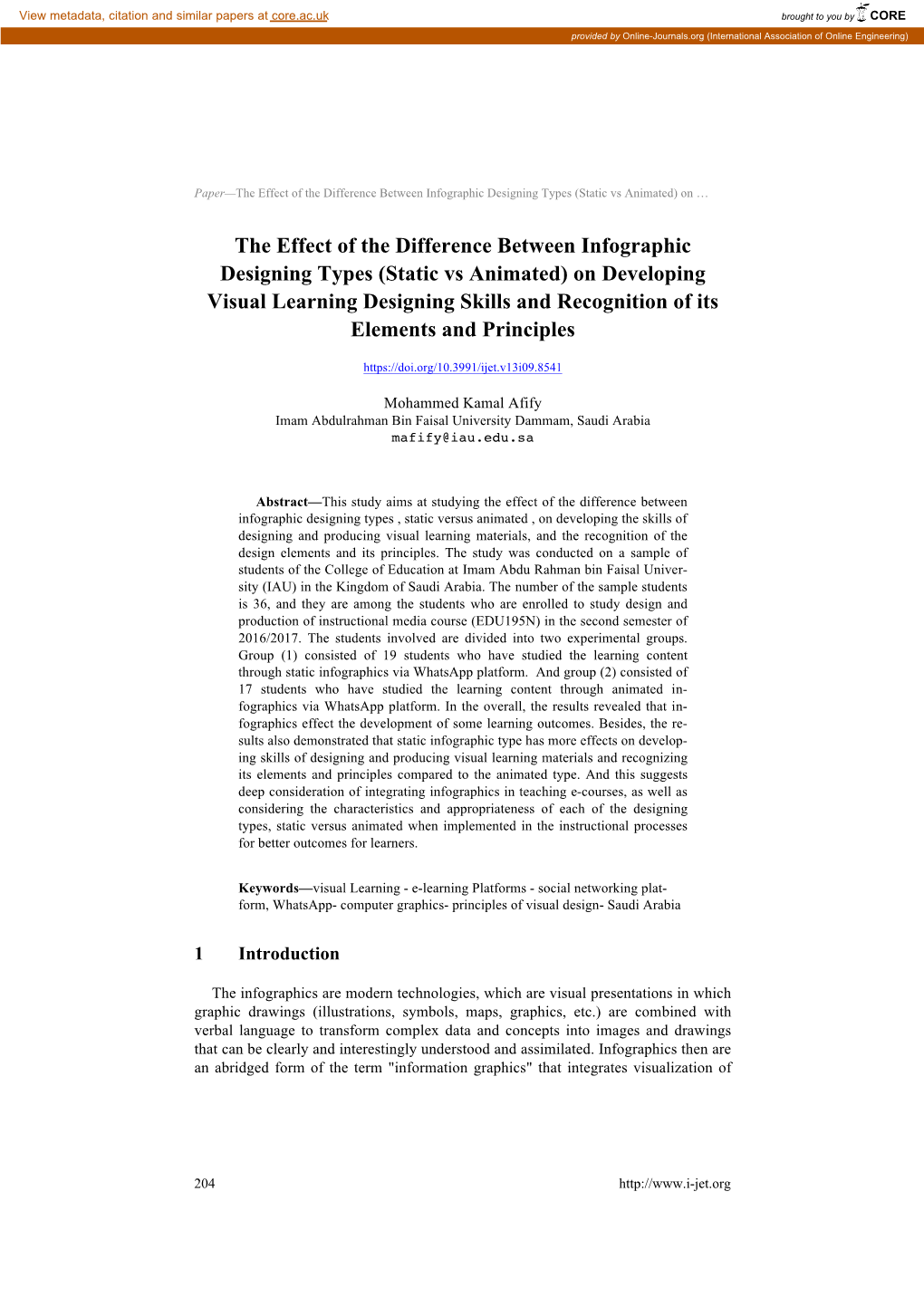 The Effect of the Difference Between Infographic Designing Types (Static Vs Animated) on …