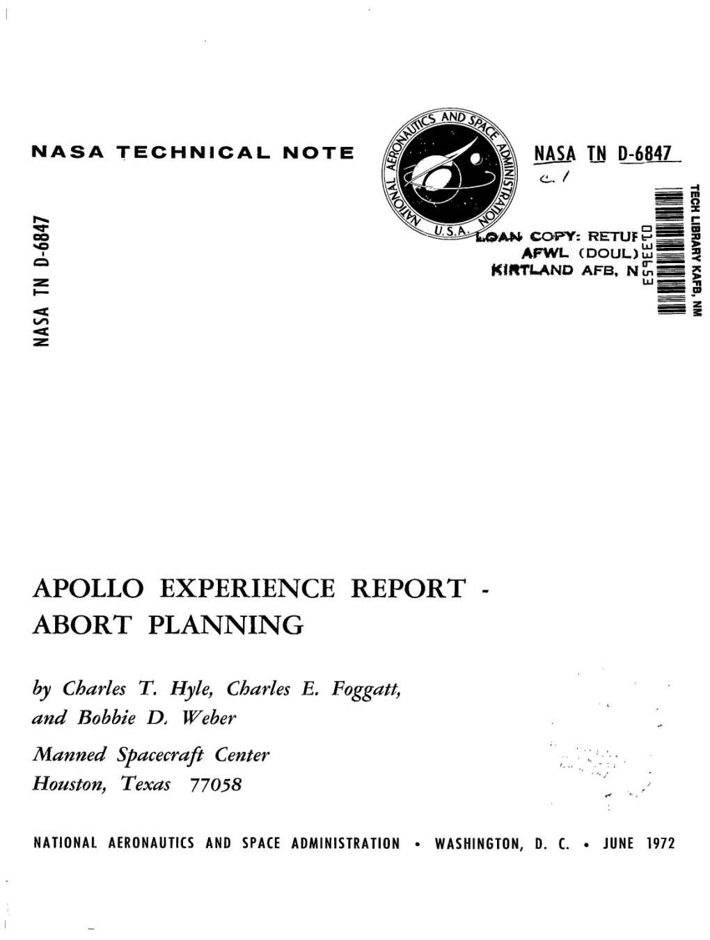 Apollo Experience Report Abort Planning