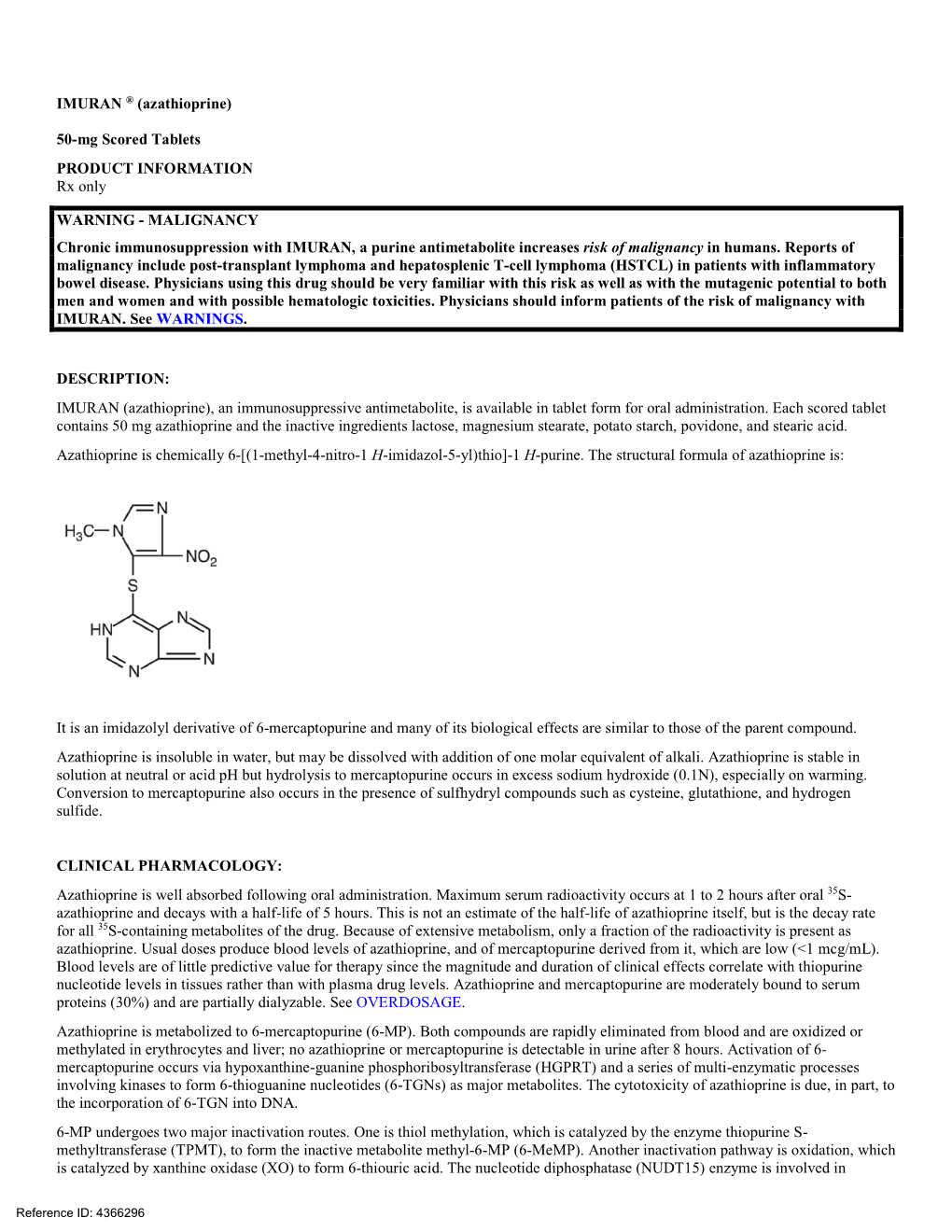 IMURAN ® (Azathioprine)