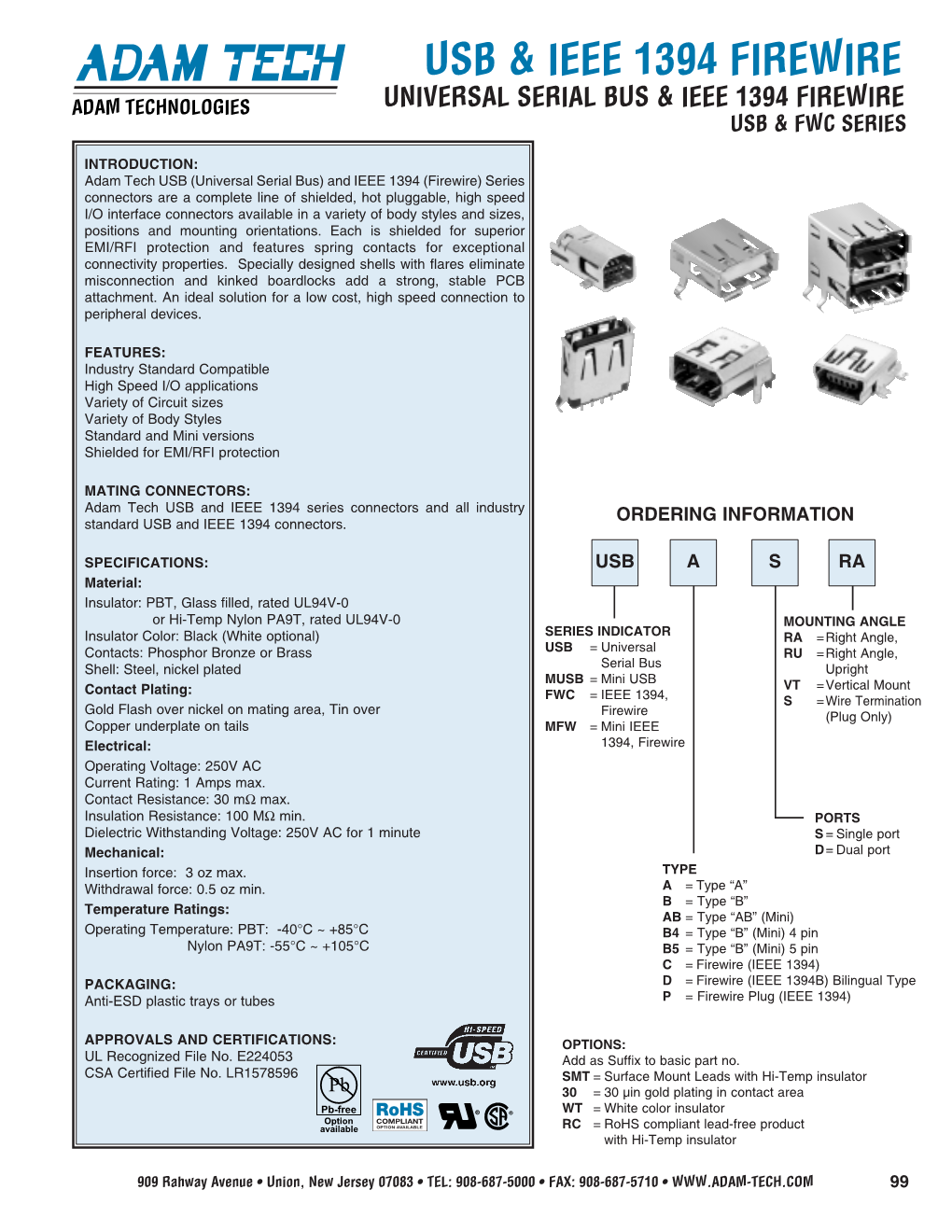 Usb & Ieee 1394 Firewire