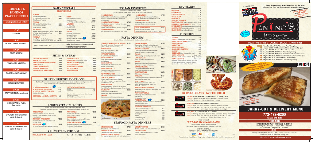 Carry-Out & Delivery Menu