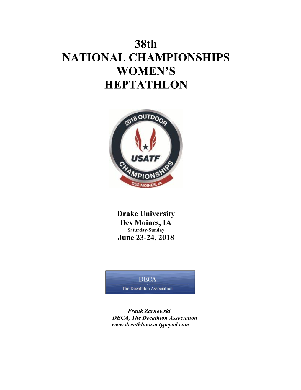 38Th NATIONAL CHAMPIONSHIPS WOMEN's HEPTATHLON