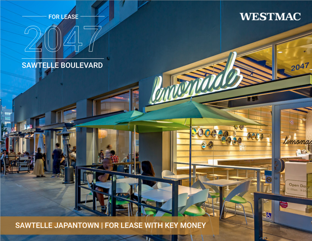 Sawtelle Boulevard Sawtelle Japantown | for Lease With