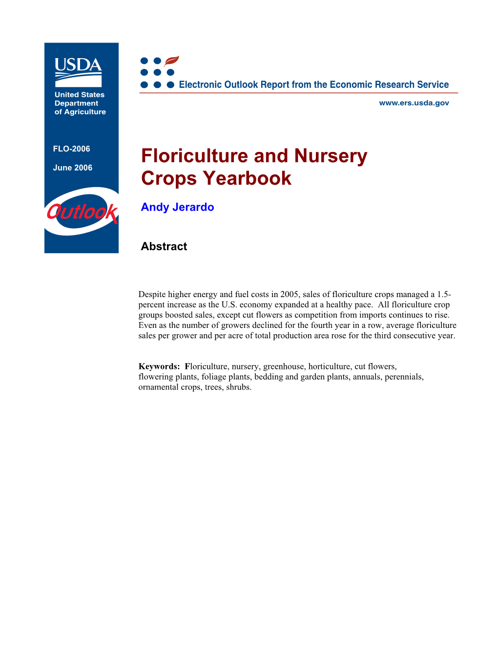 Floriculture and Nursery Crops Yearbook