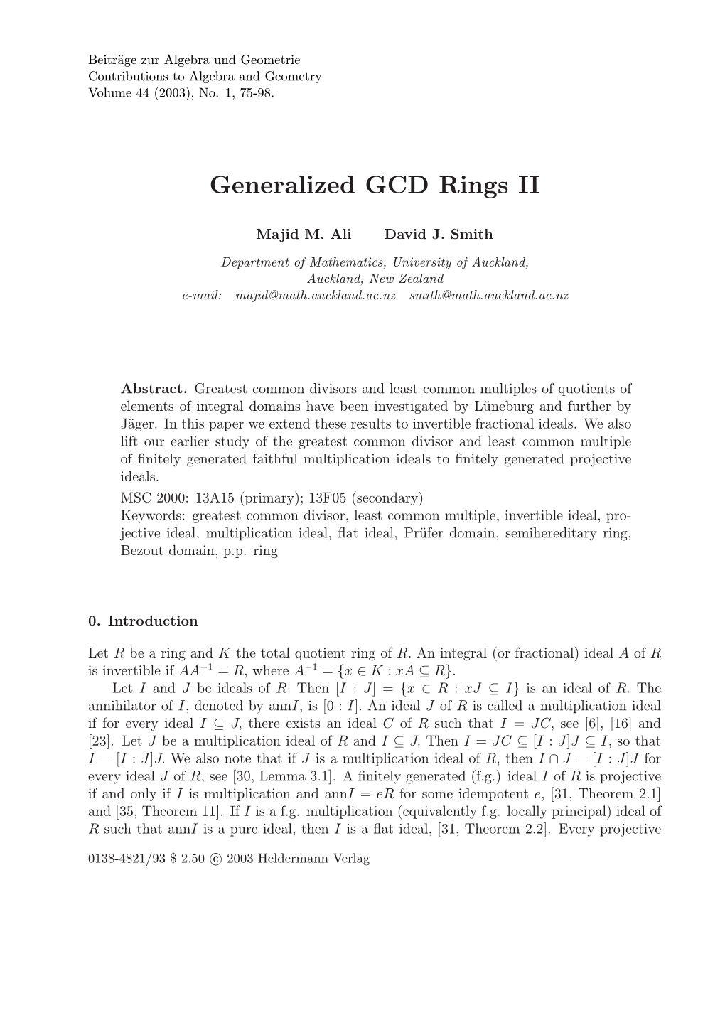 Generalized GCD Rings II