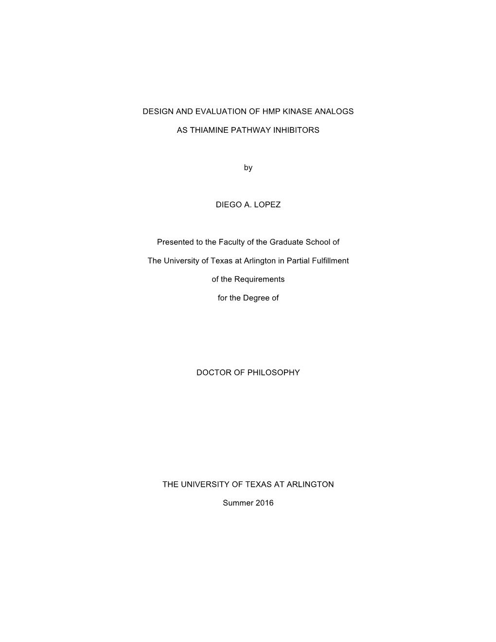 Design and Evaluation of Hmp Kinase Analogs As Thiamine