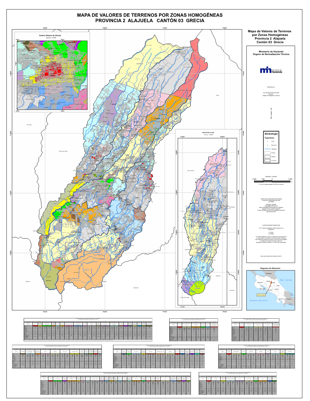 Mapa De Valores De Terrenos Por Zonas Homogéneas Provincia 2 Alajuela Cantón 03 Grecia