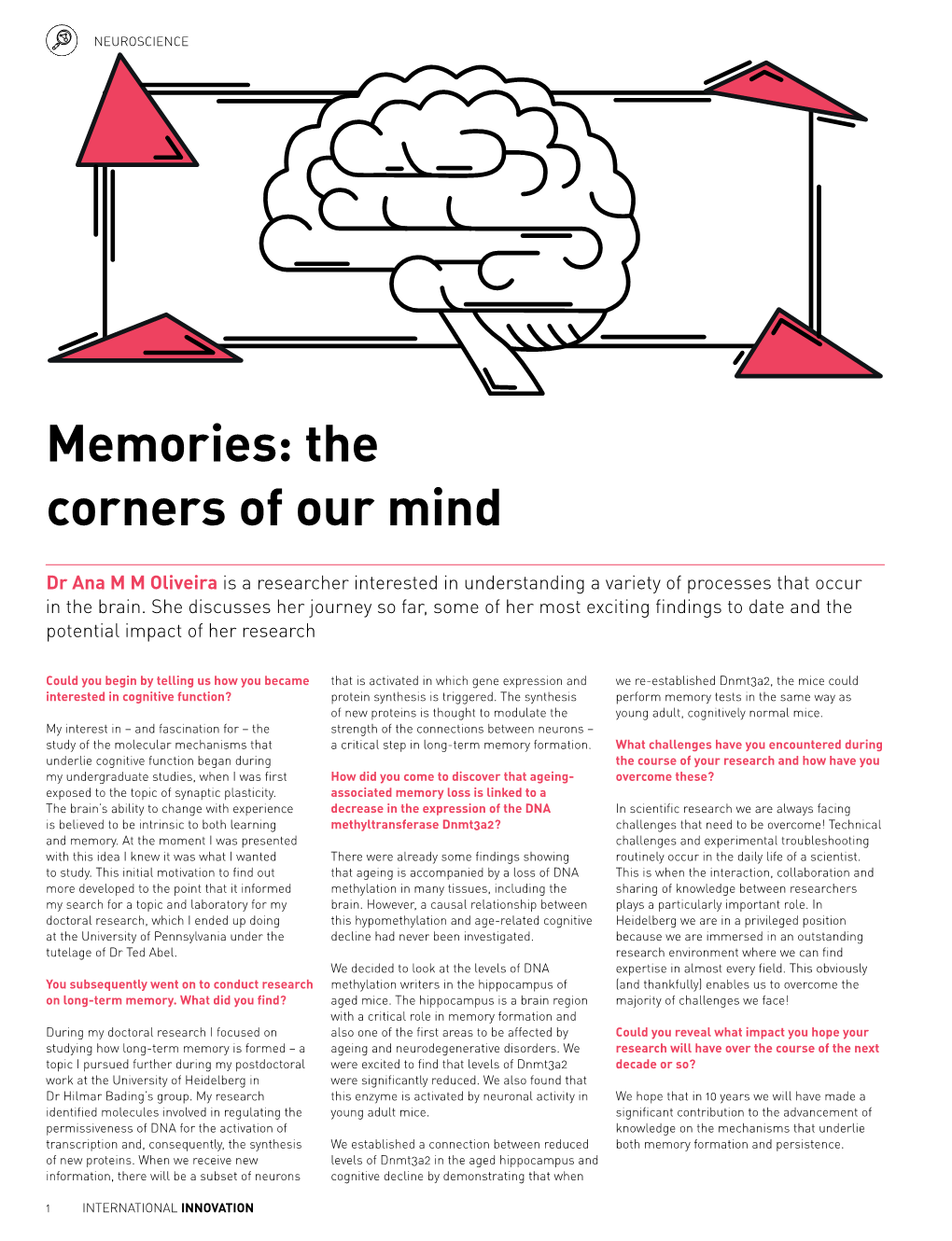 Memories: the Corners of Our Mind