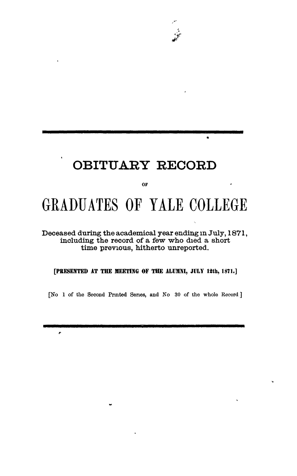 1870-1871 Obituary Record of Graduates of Yale University