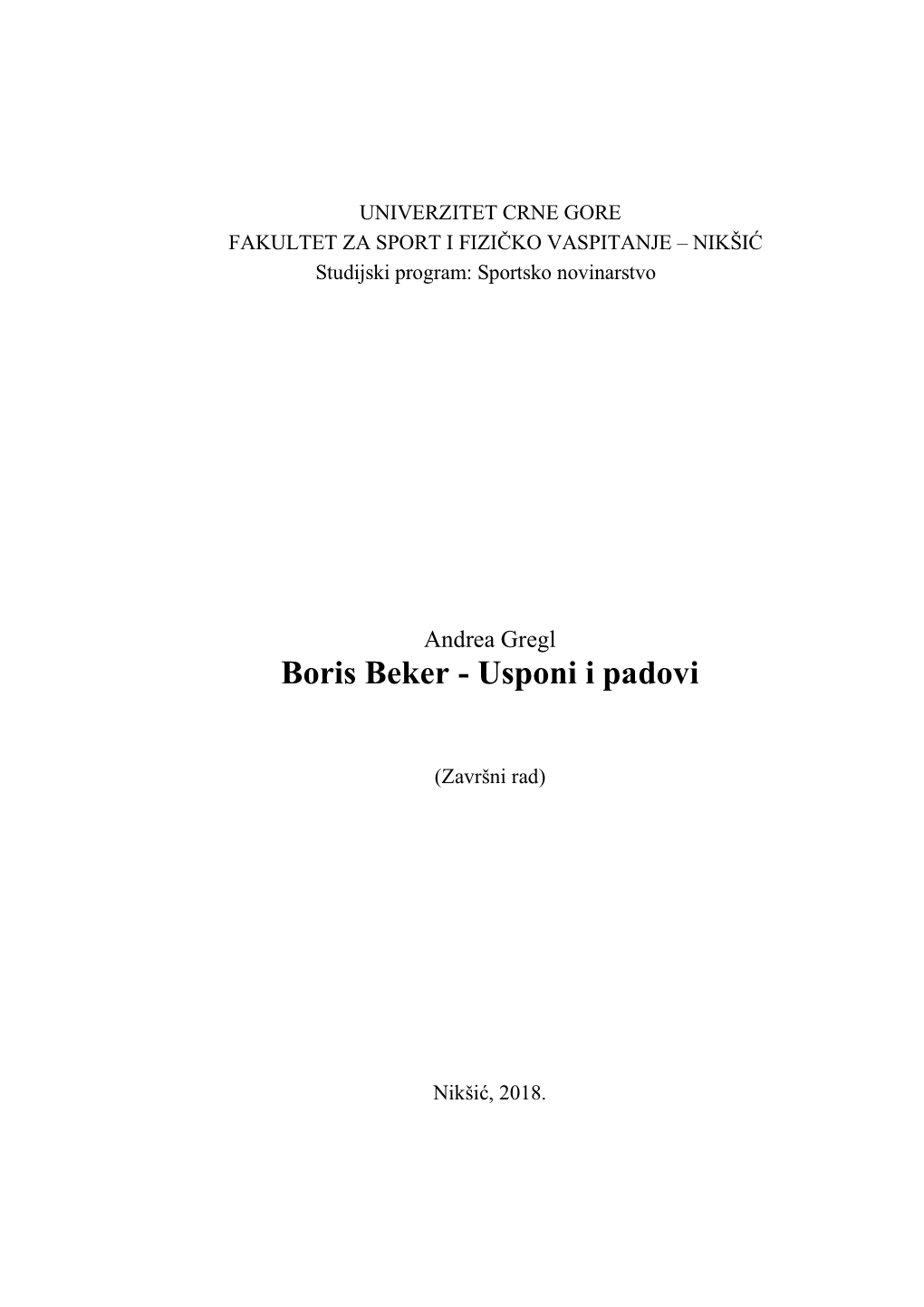 Boris Beker - Usponi I Padovi