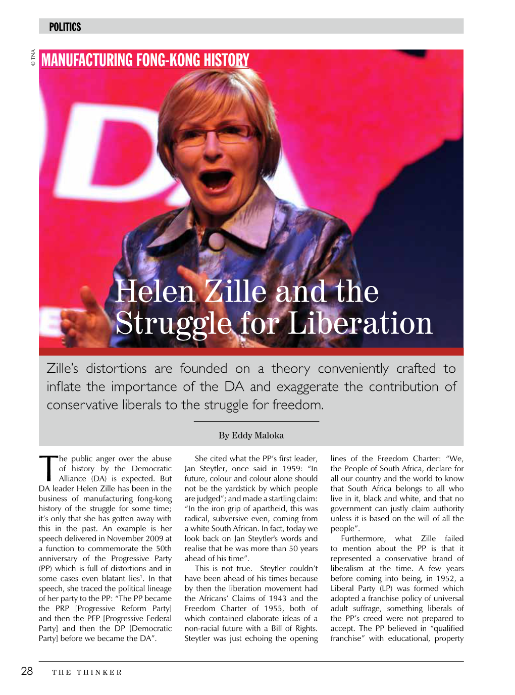 Helen Zille and the Struggle for Liberation