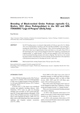 Breeding of Black-Necked Grebe Podiceps Nigricollis CL Brehm, 1831