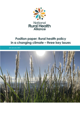 Position Paper: Rural Health Policy in a Changing Climate – Three Key Issues