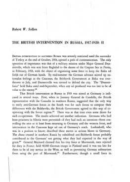 The British Intervention in Russia, 1917-1920: Ii