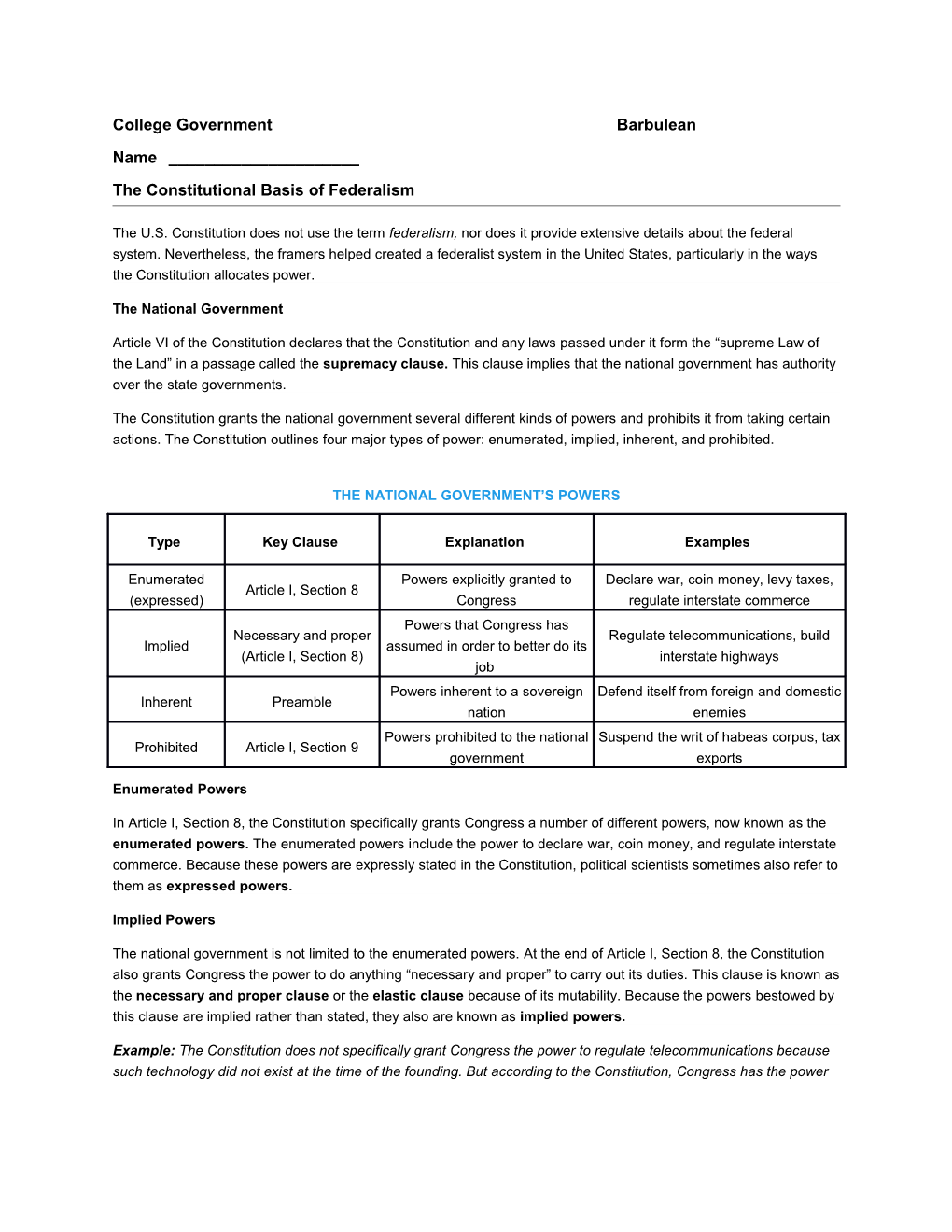 The Constitutional Basis of Federalism