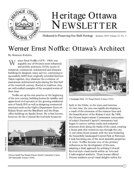 Heritage Ottawa NEWSLETTER