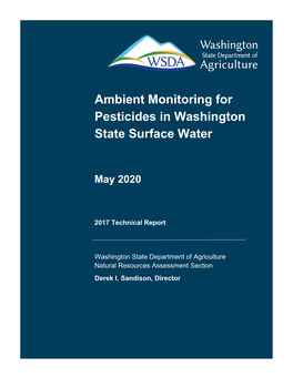 WSDA Pesticides in Surface Water Technical Report