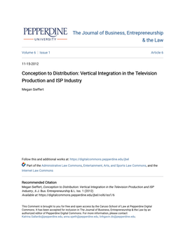 Vertical Integration in the Television Production and ISP Industry