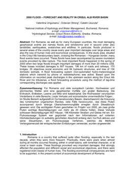 Forecast and Reality in Crisul Alb River Basin