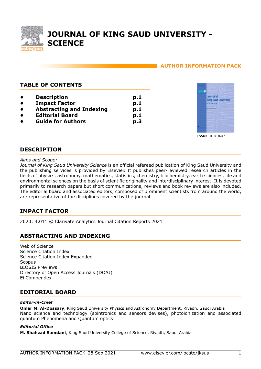 Journal of King Saud University - Science