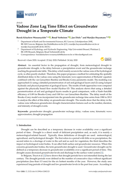 Vadose Zone Lag Time Effect on Groundwater Drought in A