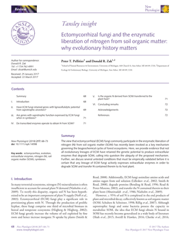 Ectomycorrhizal Fungi and the Enzymatic Liberation of Nitrogen from Soil Organic Matter: Why Evolutionary History Matters