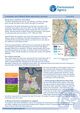 Lewisham and Catford Flood Alleviation Scheme June 2014